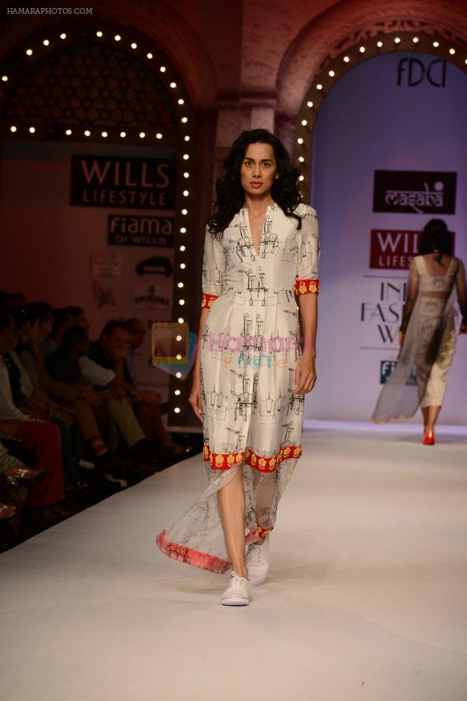 Model walk the ramp for Masaba Gupta's show at the Day 1 on WIFW 2014 on 9th Oct 2013