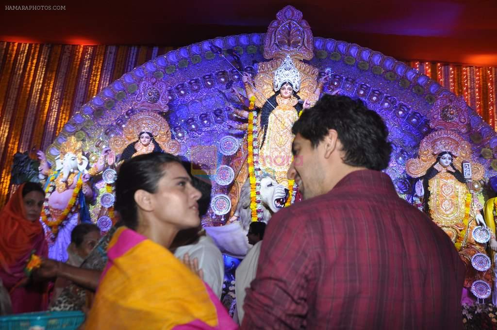 Kajol, Ayan Mukerji at Durga Pooja Celebration in Mumbai on 10th Oct 2013