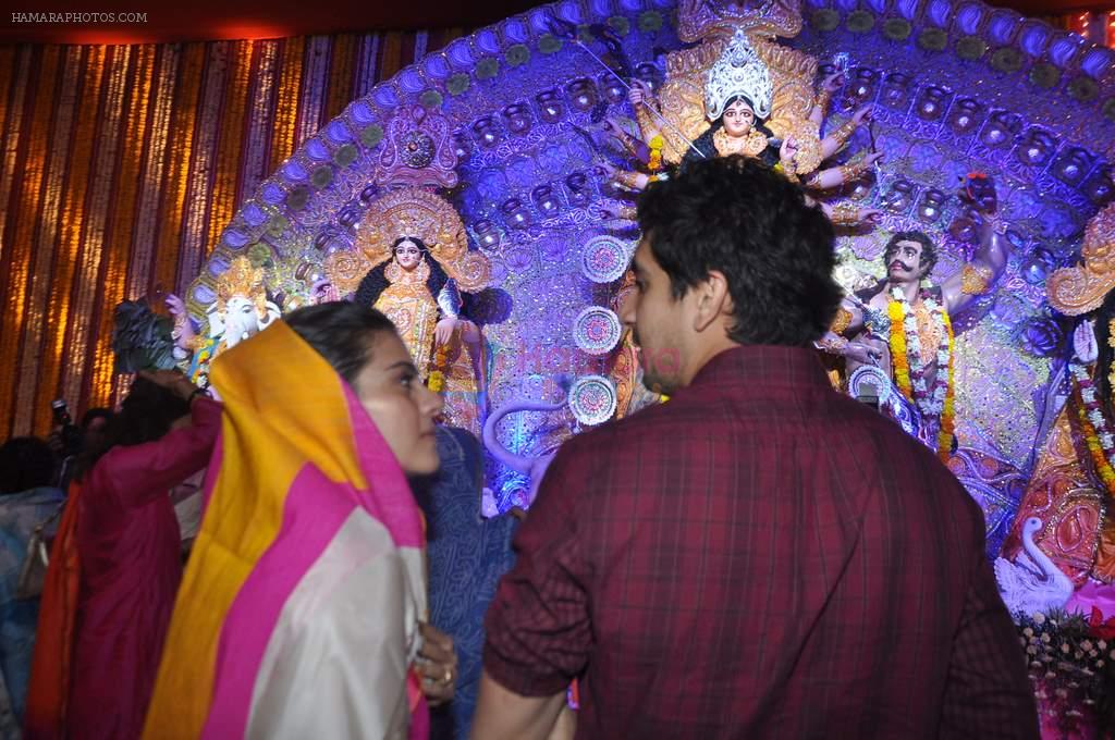 Kajol, Ayan Mukerji at Durga Pooja Celebration in Mumbai on 10th Oct 2013