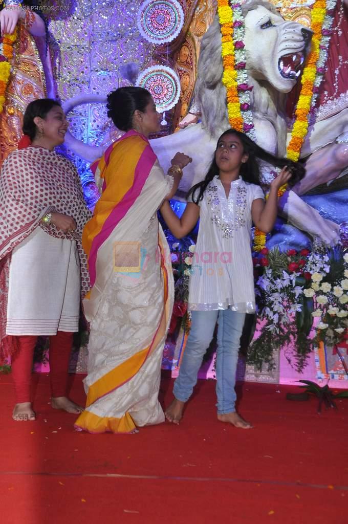 Kajol with Nyasa at Durga Pooja Celebration in Mumbai on 10th Oct 2013