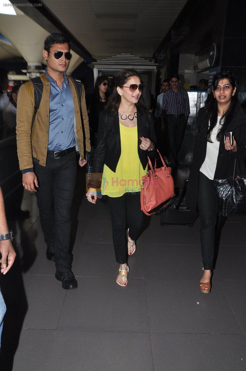 Madhuri Dixit return from Australia in Mumbai on 11th Oct 2013