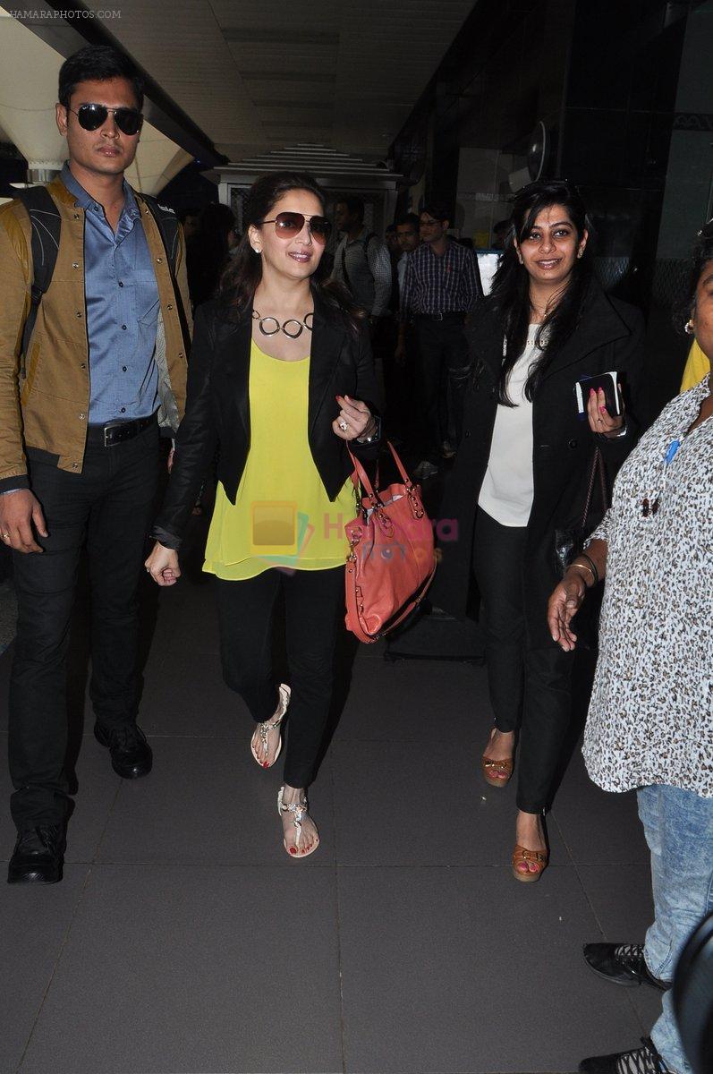 Madhuri Dixit return from Australia in Mumbai on 11th Oct 2013