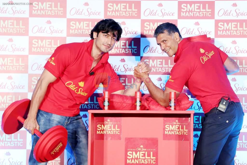 Milind Soman and Vidyut Jamwal Launch of old Spice's new deodrant in new delhi on 15th Oct 2013
