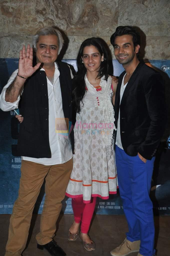 Prabhleen Sandhu, Raj Kumar Yadav, Hansal Mehta at Hansal Mehta's Shahid screening in Lightbox, Mumbai on 17th Oct 2013