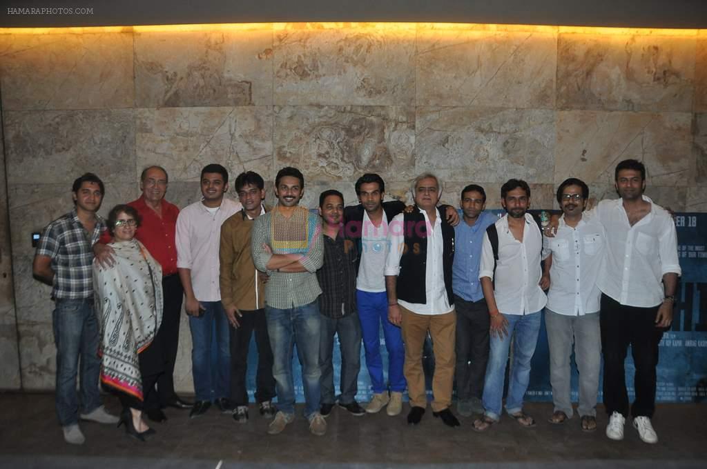 Raj Kumar Yadav, Hansal Mehta at Hansal Mehta's Shahid screening in Lightbox, Mumbai on 17th Oct 2013