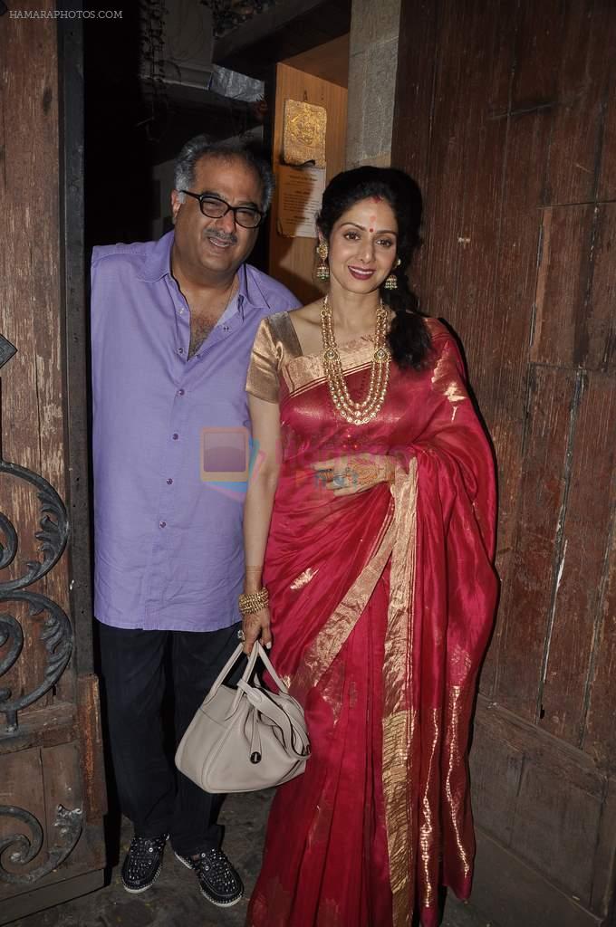 Sridevi, Boney Kapoor at Karva Chauth celebration at Anil Kapoor's residence in Mumbai on 22nd Oct 2013