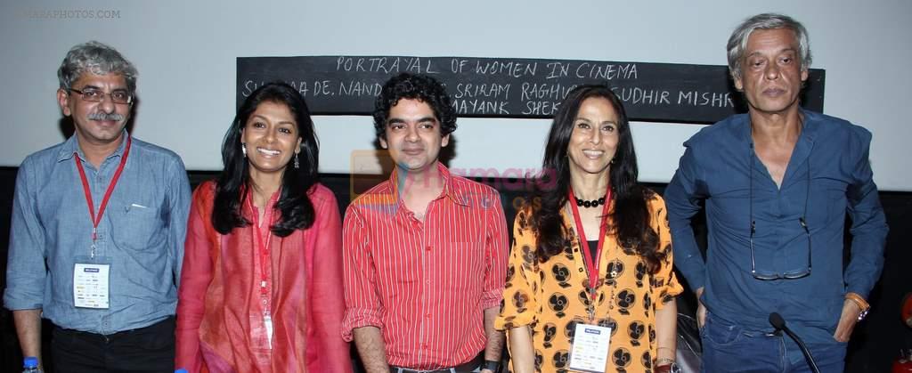 Sriram Raghavan, Nandita Das,Mayank Shekhar, Shobhaa De and Sudhir Mishra at 15th Mumbai Film Festival closing ceremony in Libert, Mumbai on 24th Oct 2013