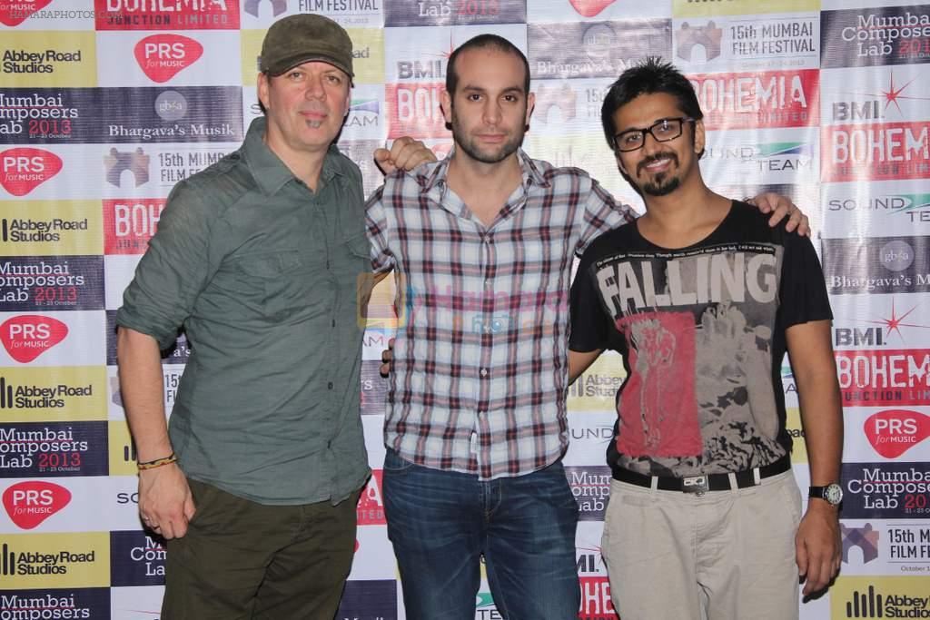 Andrew T. Mackay,Ilan Eshkeri and Amit Trivedi at 15th Mumbai Film Festival closing ceremony in Libert, Mumbai on 24th Oct 2013