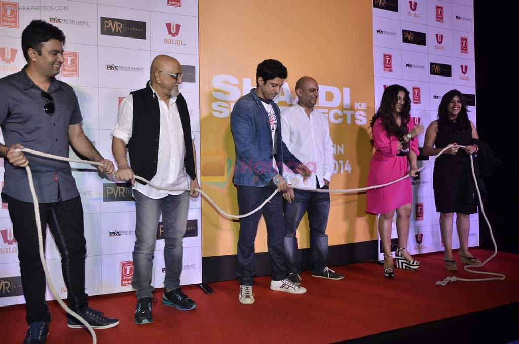 Pritish Nandy, Farhan Akhtar, Vidya Balan, Ekta Kapoor at Trailer launch of Shaadi Ke Side Effects in Mumbai on 28th Oct 2013