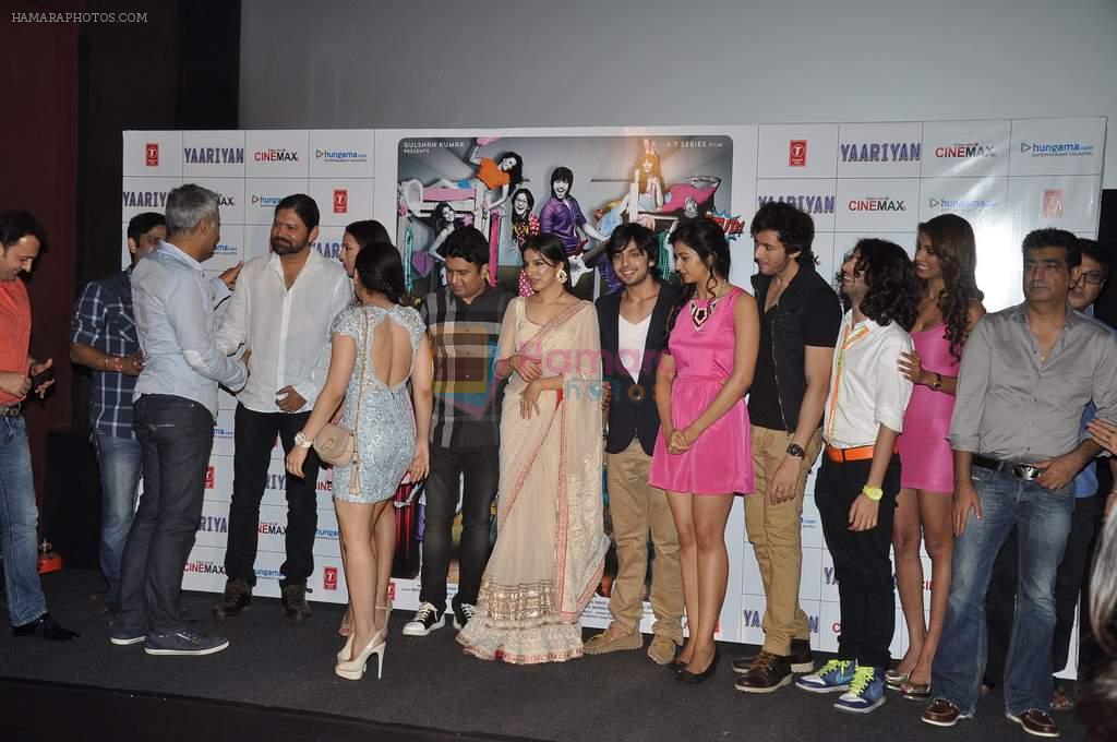 Divya Kumar, Bhushan Kumar, Evelyn Sharma, Evelyn Sharma, Nicole Faria, Dev Sharma, Rakul Preet Singh at Yaariyan film launch in Cinemax, Mumbai on 31st Oct 2013 (1