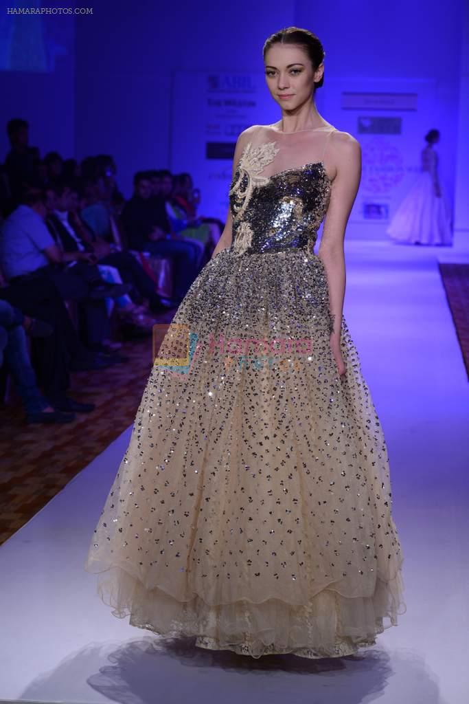 Model walks for Nitya Bajaj Show at ABIL Pune Fashion Week on 9th Nov 2013