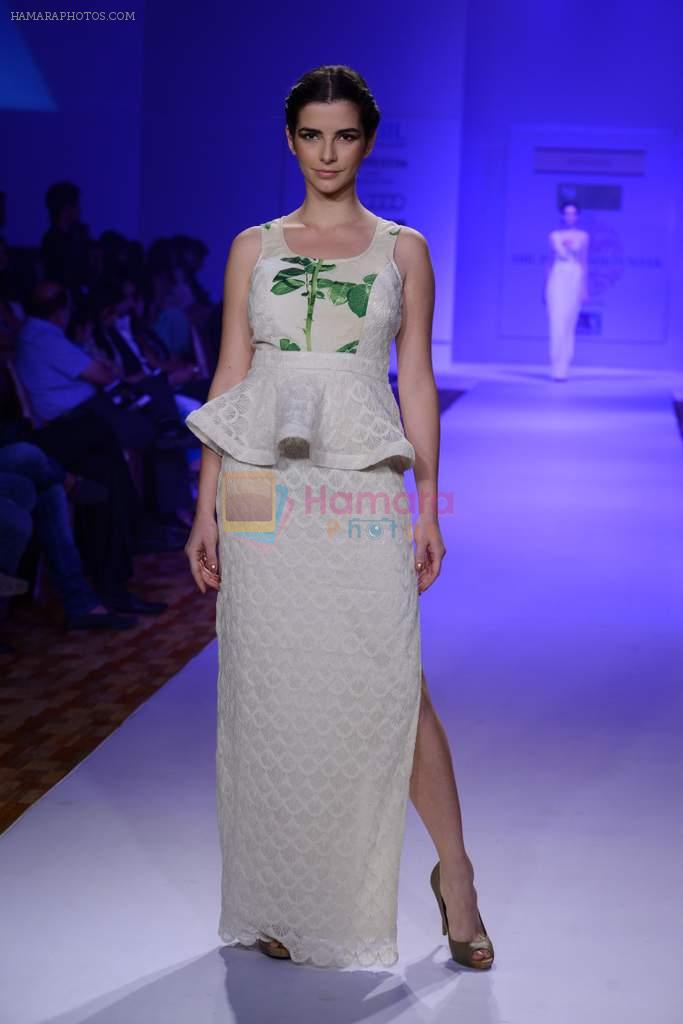 Model walks for Nitya Bajaj Show at ABIL Pune Fashion Week on 9th Nov 2013
