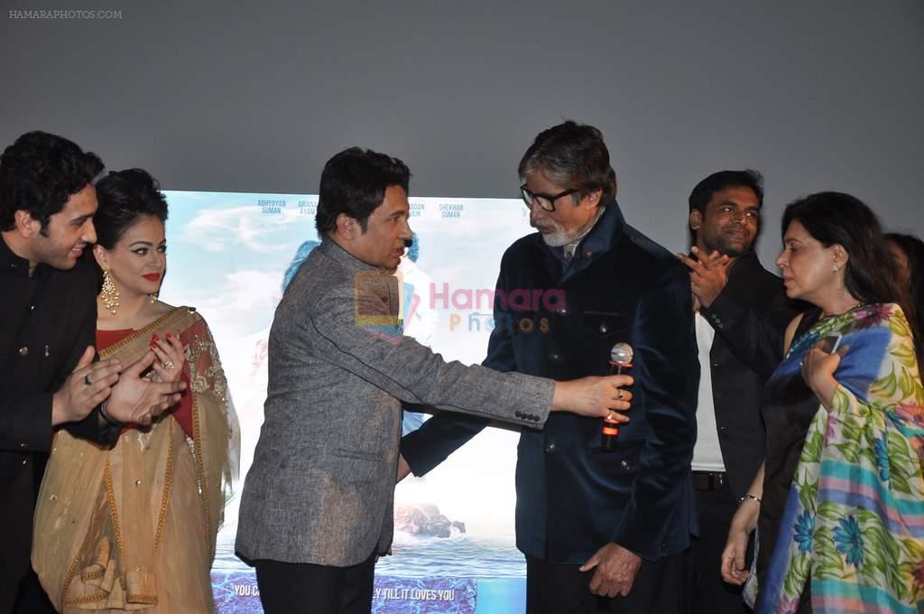 Ariana Ayam, Adhyayan Suman, Amitabh Bachchan, Shekhar Suman at the launch of Shekar Suman's debut directorial Heartless in PVR, Mumbai on 13th Nov 2013