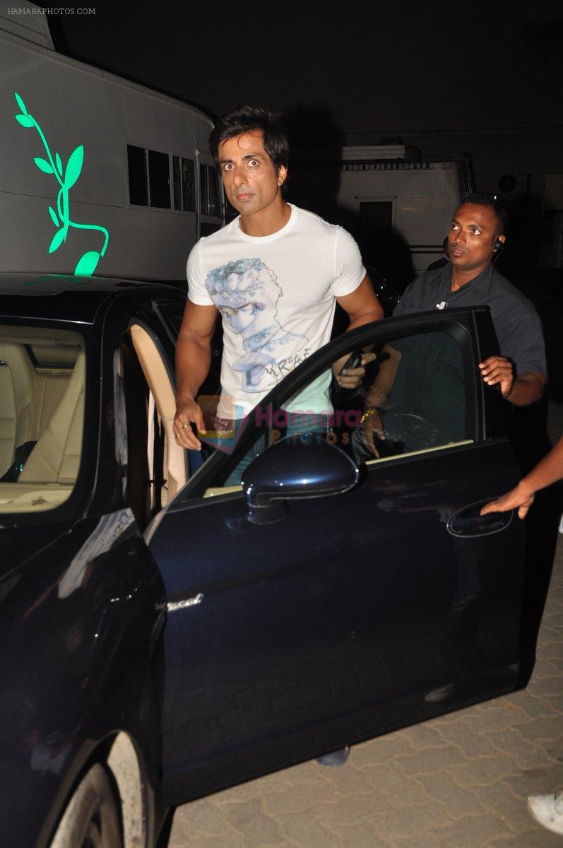 Sonu Sood snapped on Happy New Year Sets in Mumbai on 13th Nov 2013