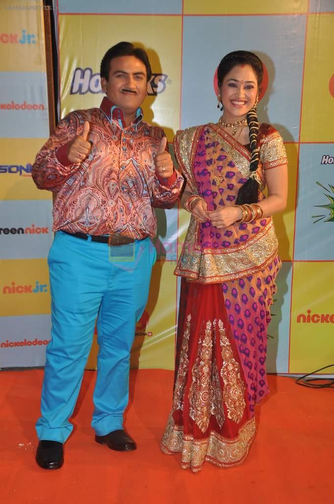 Disha Vakani, Dilip Joshi at Nickelodeon Kids Choice awards in Filmcity, Mumbai on 14th Nov 2013