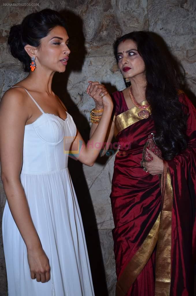 Deeepika Padukone, Rekha at Ram Leela Screening in Lightbox, Mumbai on 14th Nov 2013