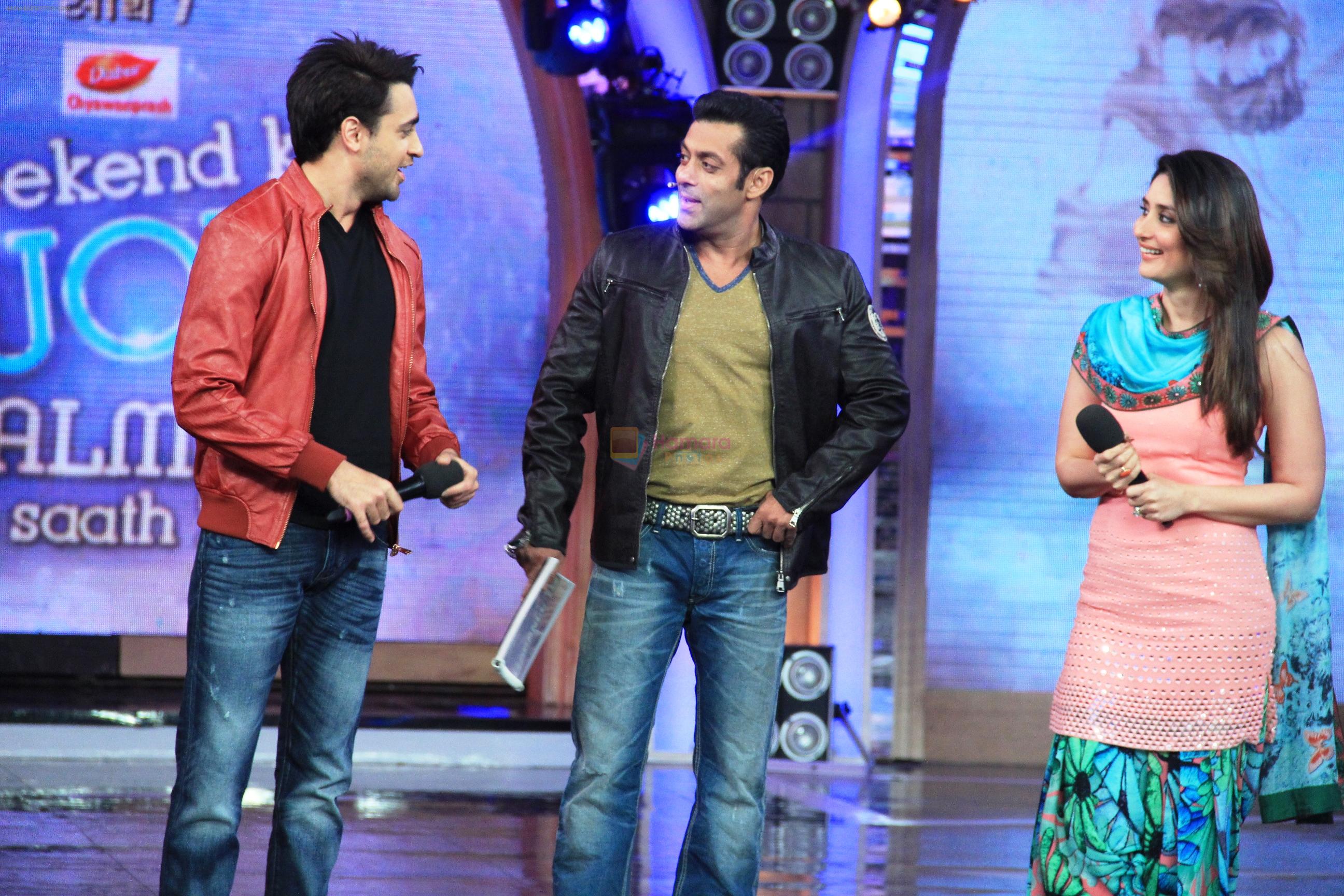 Imran Khan, Kareena Kapoor, Salman Khan promotes Gori Tere Pyaar Mein on the sets of Bigg Boss 7 on 16th Nov 2013