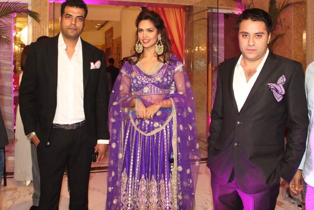 Designer Asif Shah, Esha Gupta & Mr. Waahiid Ali Khan at Karan Raj's engagement party