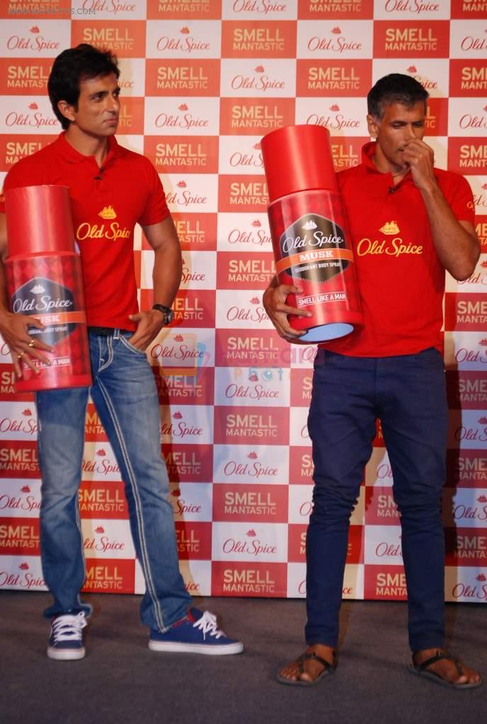 Sonu Sood, Milind Soman unveil Old Spice's Smell Mantastic in Bandstand, Mumbai on 19th Nov 2013