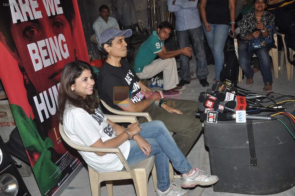 Nagesh Kukunoor at Nagesh Kuknoor's Lakshmi film on location in Filmistan, Mumbai on 27th Nov 2013