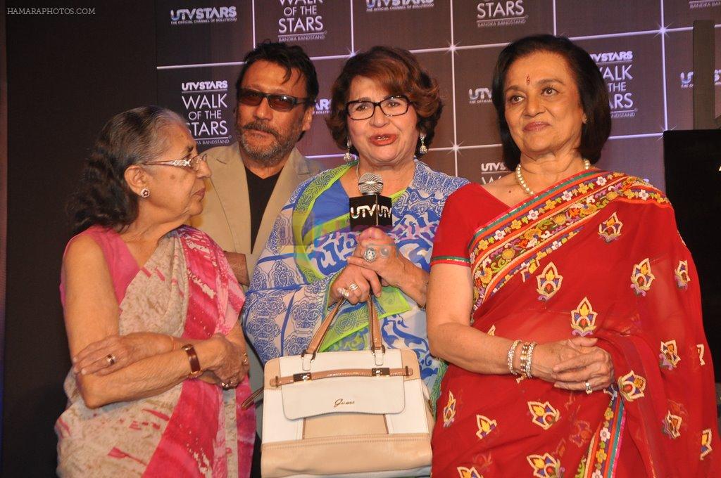 Jackie Shroff, Asha Parekh, Helen at Asha Parekh's Hand Imprint Unveiling At UTV Walk Of The Stars in Mumbai on 6th Dec 2013