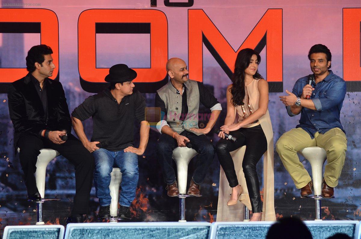 Aamir Khan, Katrina Kaif, Abhishek Bachchan, Uday Chopra, Vijay Krishna Acharya at Dhoom 3 press conference in Yashraj, Mumbai on 10th Dec 2013