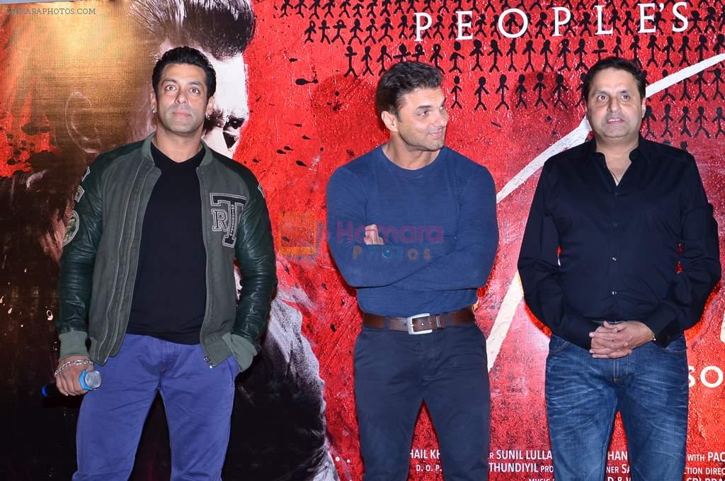 Salman Khan, Sohail Khan, Sunil A Lulla in Jai Ho film press meet in Chandan, Mumbai on 12th Dec 2013