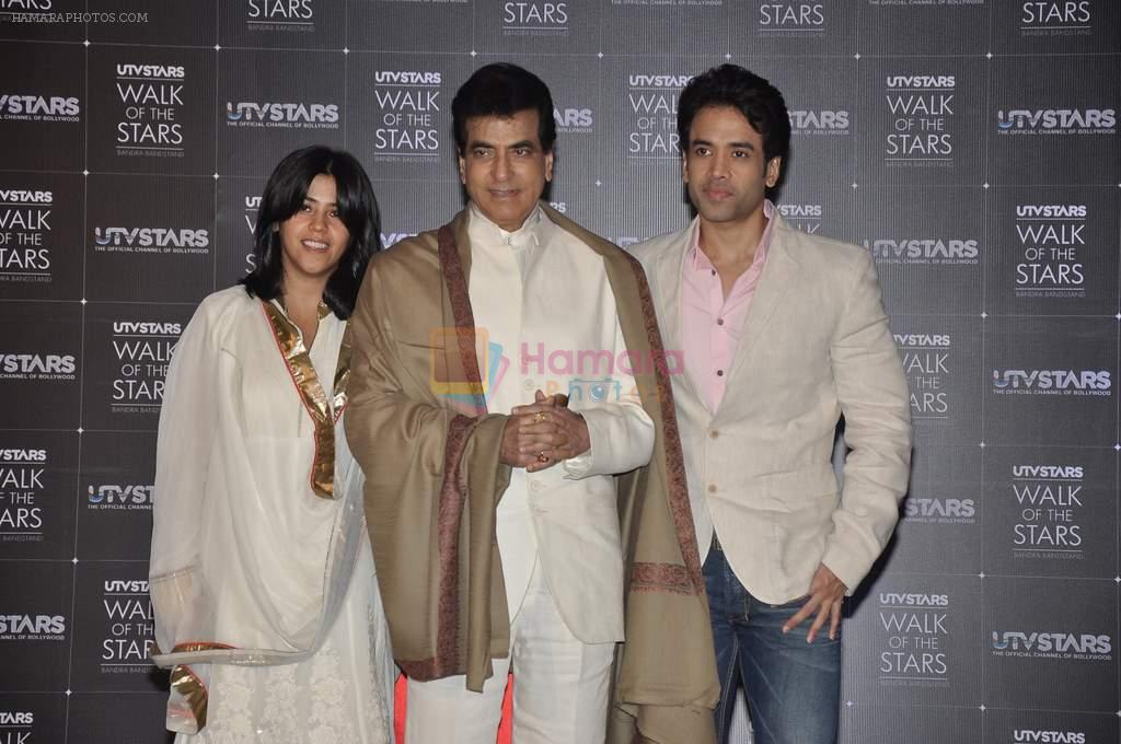 Jeetendra, Tusshar Kapoor, Ekta Kapoor at UTV Stars Walk Of The Stars honours Jeetendra in Novotel, Mumbai on 18th Dec 2013