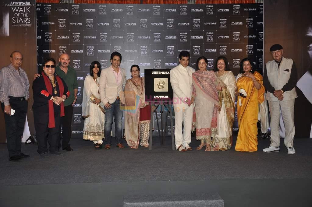 Bappi, Rakesh,Ekta, Tusshar, Shobha, Jeetendra,Moushumi, Poonam, Prem Chopra at UTV Stars Walk Of The Stars honours Jeetendra in Novotel, Mumbai on 18th Dec 2013
