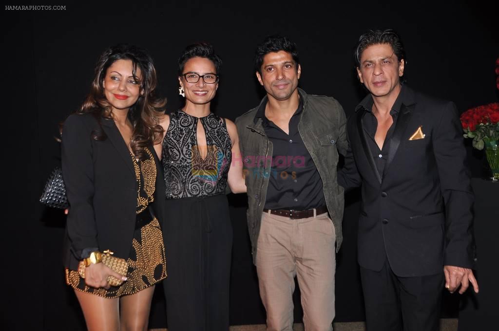Shahrukh Khan, Gauri Khan, Farhan Akhtar, Adhuna Akhtar at Deepika's success bash in Four Seasons, Mumbai on 21st Dec 2013