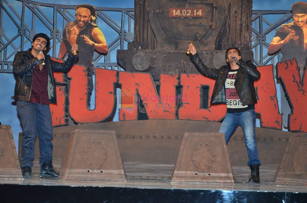 Ranveer Singh, Arjun Kapoor at Gunday music launch in Yashraj, Mumbai on 7th Jan 2014