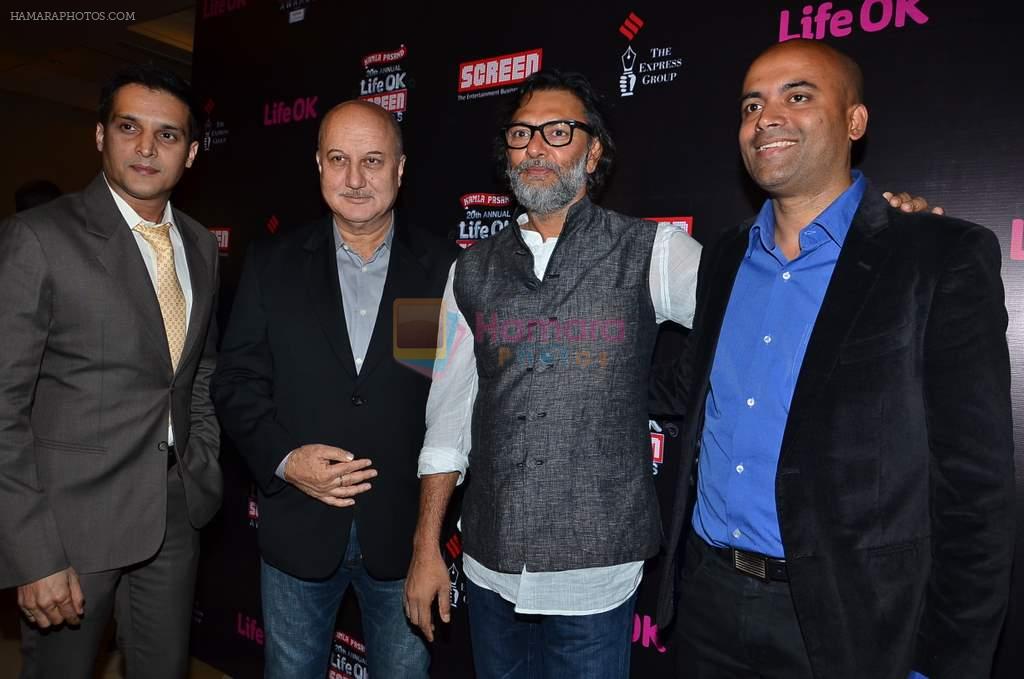 Jimmy Shergill, Anupam Kher, Rakesh Mehra at Screen Awards Nomination Party in J W Marriott, Mumbai on 7th Jan 2014