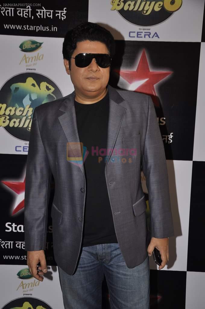 Sajid Khan on the sets of Nach Baliye 6 in Filmistan, Mumbai on 7th Jan 2014