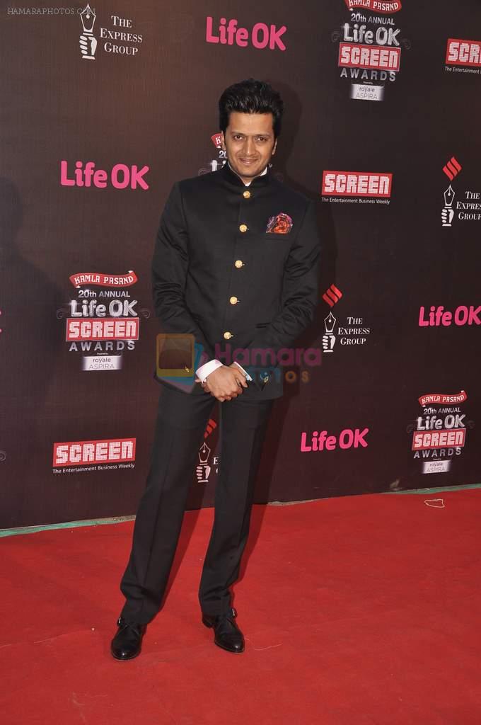 Ritesh Deshmukh at 20th Annual Life OK Screen Awards in Mumbai on 14th Jan 2014