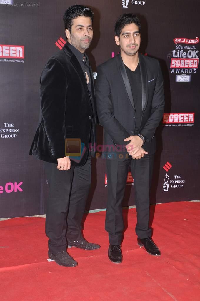Karan Johar, Ayan Mukerji at 20th Annual Life OK Screen Awards in Mumbai on 14th Jan 2014