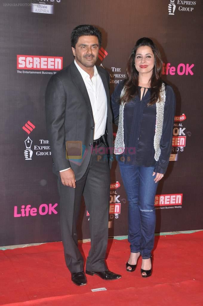 Neelam Kothari, Sameer Soni at 20th Annual Life OK Screen Awards in Mumbai on 14th Jan 2014