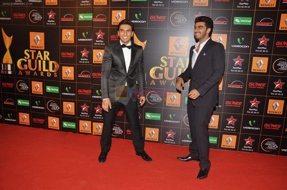 Ranveer Singh, Arjun Kapoor at The Renault Star Guild Awards Ceremony in NSCI, Mumbai on 16th Jan 2014