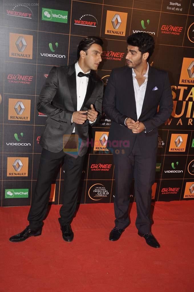 Ranveer Singh, Arjun Kapoor  at The Renault Star Guild Awards Ceremony in NSCI, Mumbai on 16th Jan 2014
