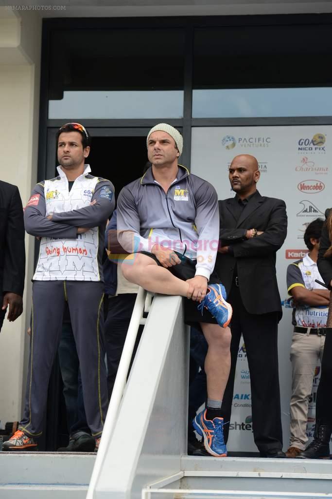 Sohail Khan at CCL Match of Mumbai Heroes Vs Telugu Warriors in Dubai on 1st Feb 2014