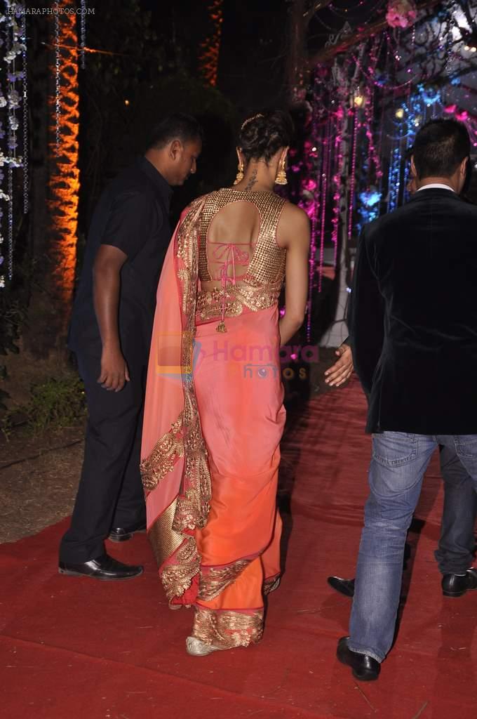 Deepika Padukone at Ahana Deol's Wedding Reception in Mumbai on 2nd Feb 2014
