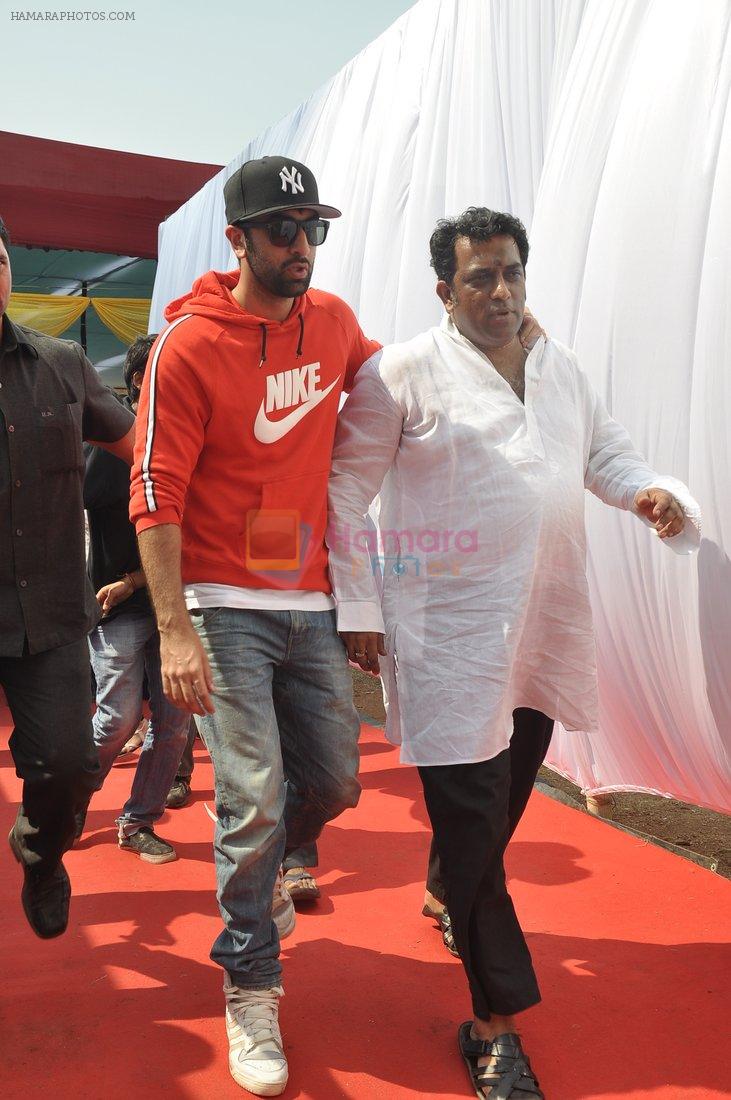 Ranbir Kapoor at Anurag Basu's Saraswati pooja in Mumbai on 4th Feb 2014