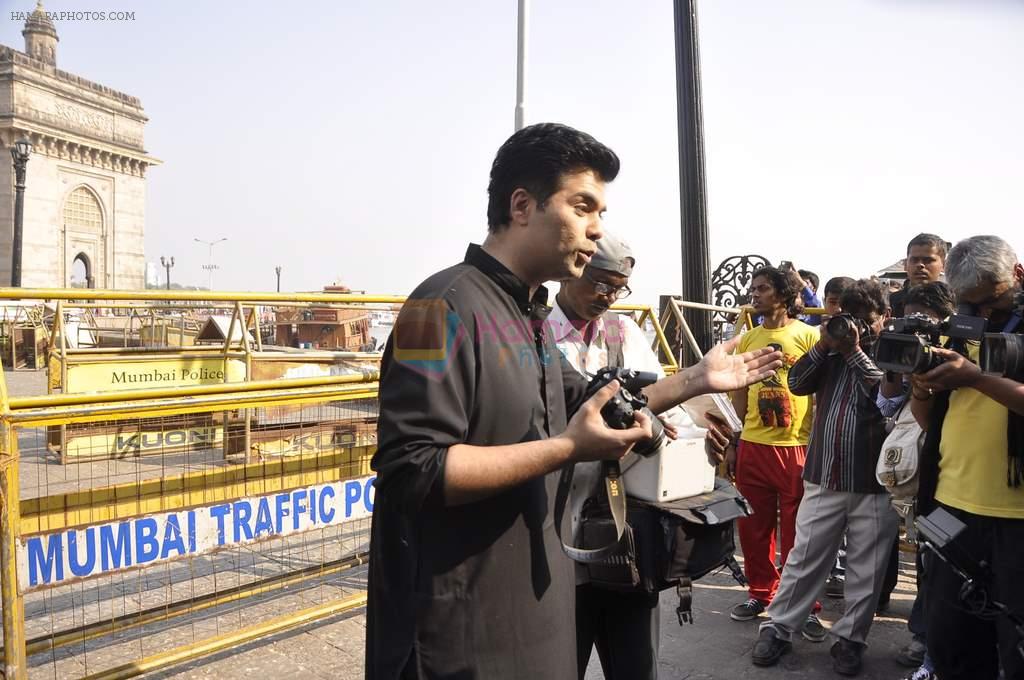 Karan Johar turns photographer for Colors new show in Gateway Of India on 5th Feb 2014