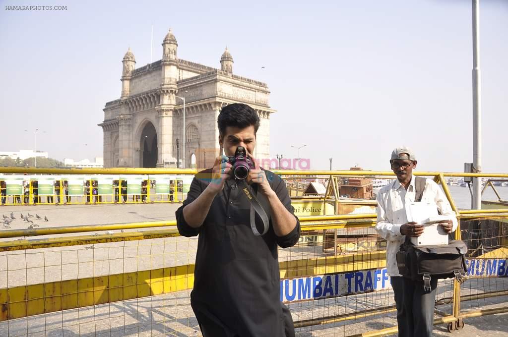 Karan Johar turns photographer for Colors new show in Gateway Of India on 5th Feb 2014