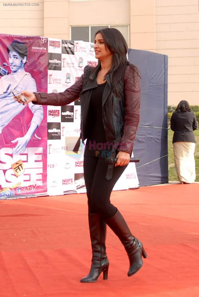 Parineeti Chopra grooved on the songs of Hasee Toh Phasee with students in a School, Noida on 5th Feb 2014