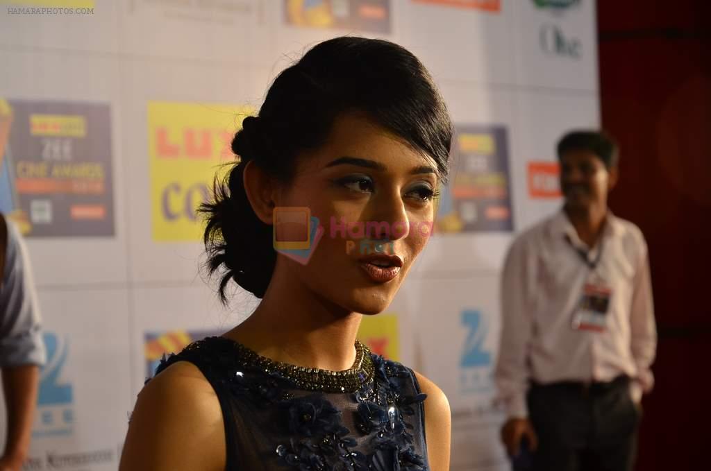 Amrita Rao at Zee Awards red carpet in Filmcity, Mumbai on 8th Feb 2014
