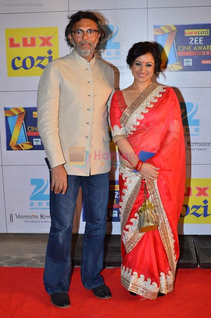Divya Dutta, Rakesh Mehra at Zee Awards red carpet in Filmcity, Mumbai on 8th Feb 2014