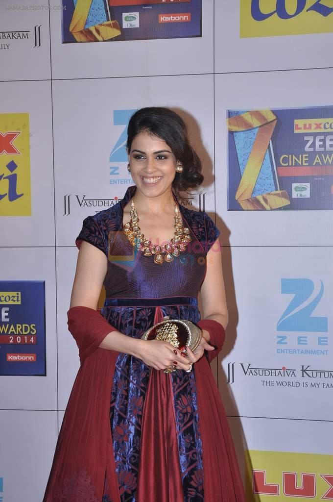 Genelia D Souza at Zee Awards red carpet in Filmcity, Mumbai on 8th Feb 2014