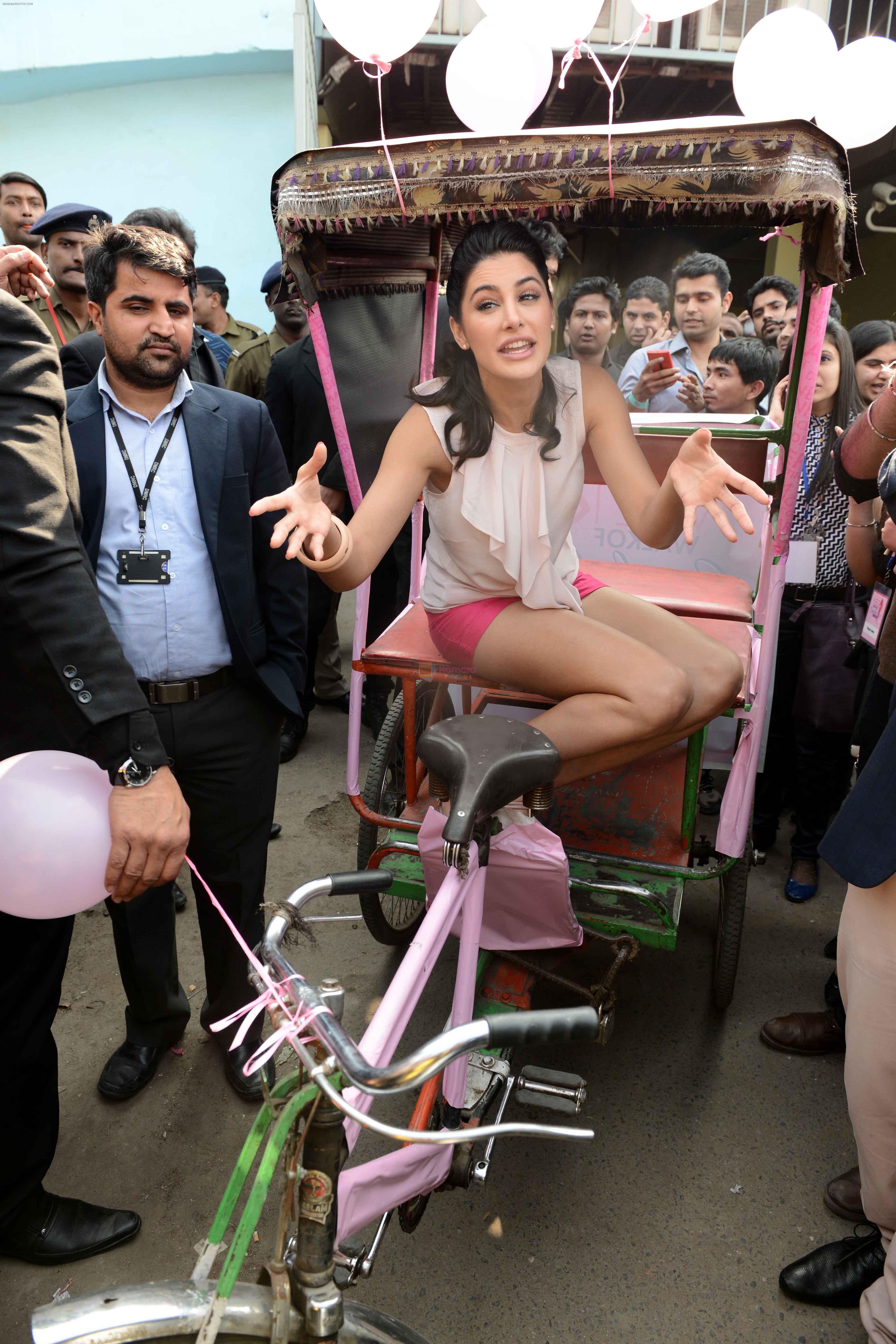 Nargis Fakhri walk for veet  be the diva campaign at Chandani chowk metro station to Red Fort on Wednesday, 12-02-2014