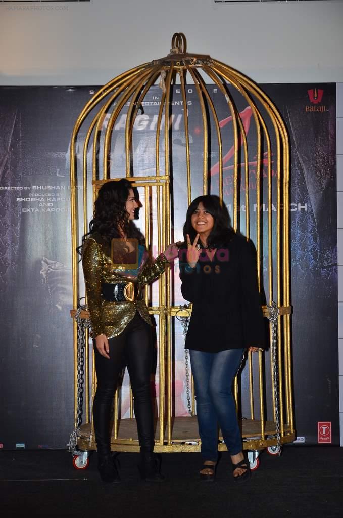 Sunny Leone, Ekta Kapoor at Ragini MMS 2 promotions in a bird cage in Infinity Mall, Mumbai on 12th Feb 2014