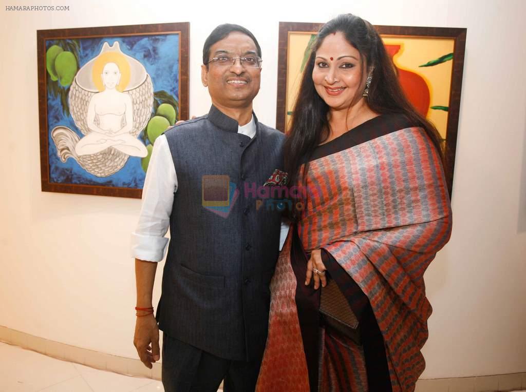 Bharat Tripathi & Rati Agnihotri at Bharat Tripathi's Tirthankar exhibition in Mumbai on 13th Feb 2014